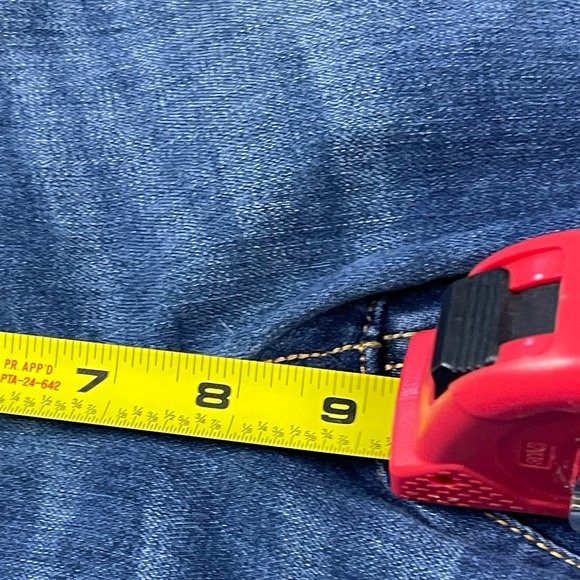 INC International Concepts Dark Blue Straight Leg Jeans with Frayed Hem - Picture 14 of 16